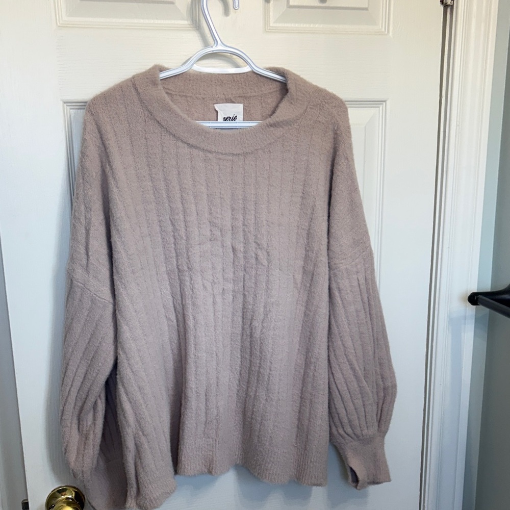 Aerie Ribbed Knit fuzzy Sweater
